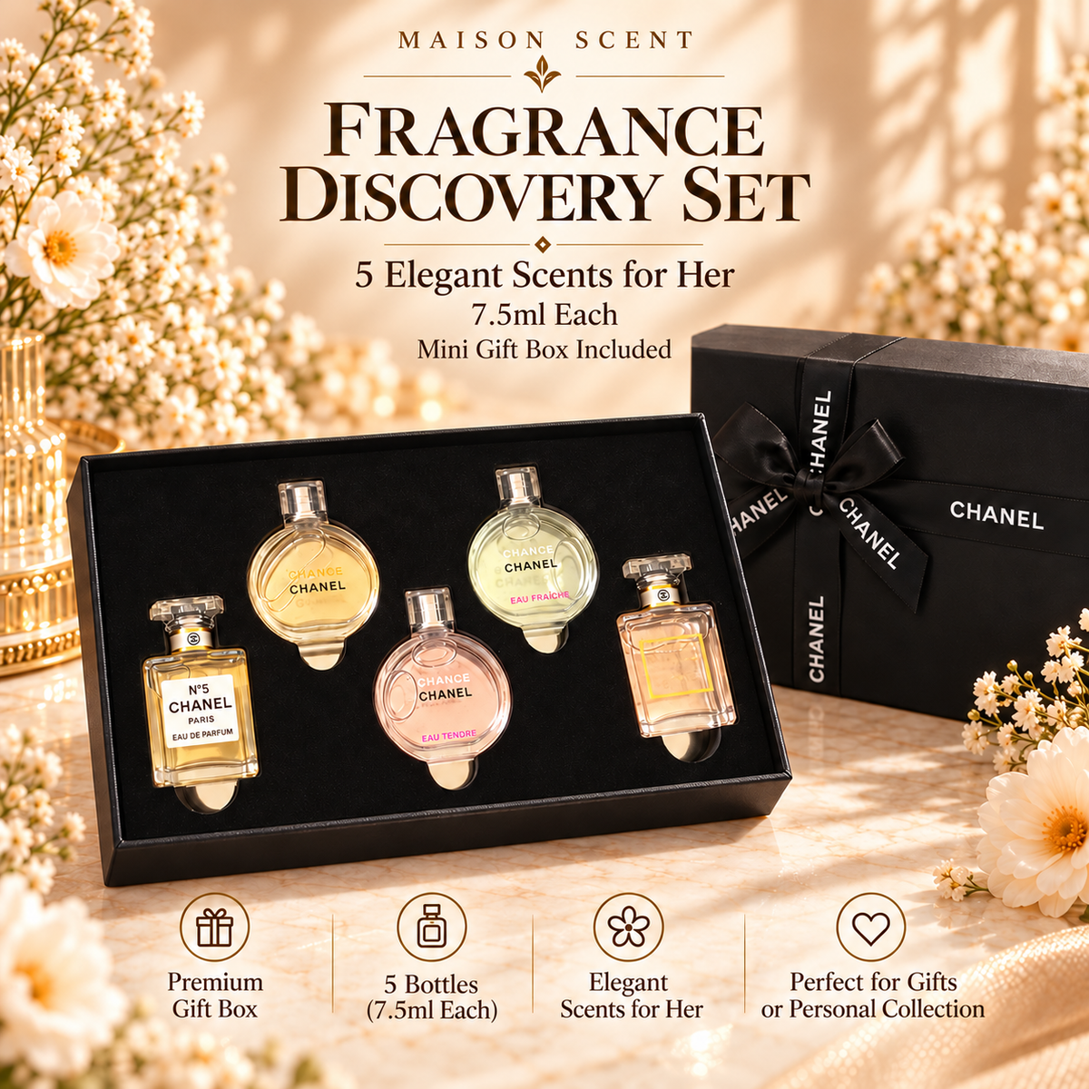 Women's Elegant Fragrance Set · 5 × 7.5ml